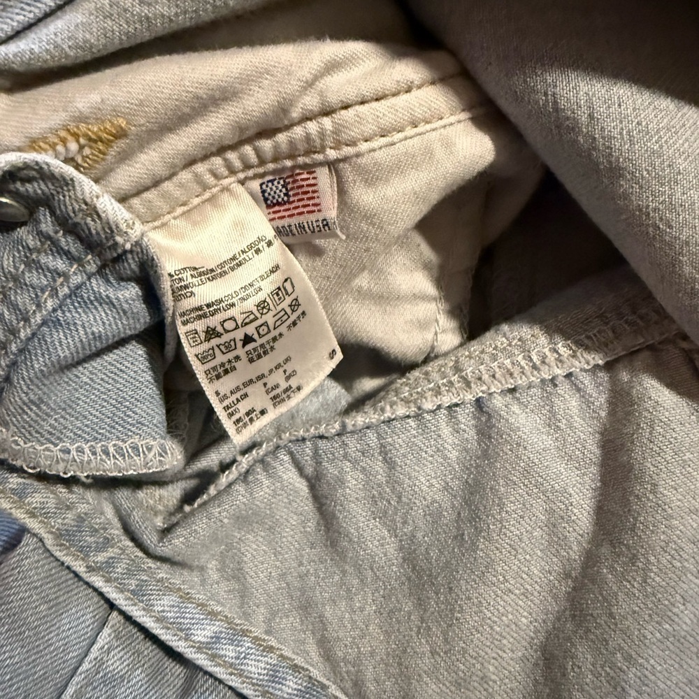 American Apparel Light Wash Short-Alls - Picture 4 of 4
